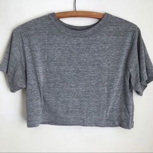 Gray American Apparel Cropped Jersey ‘Track Shirt’
